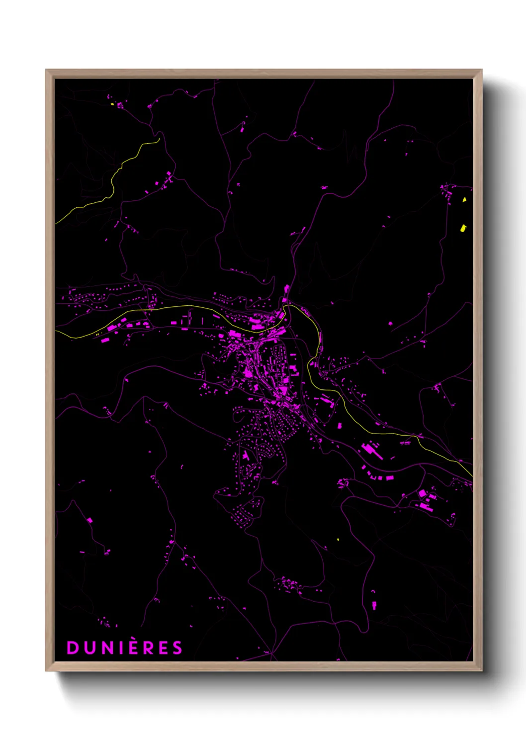 Une affiche de carte sur Dunières