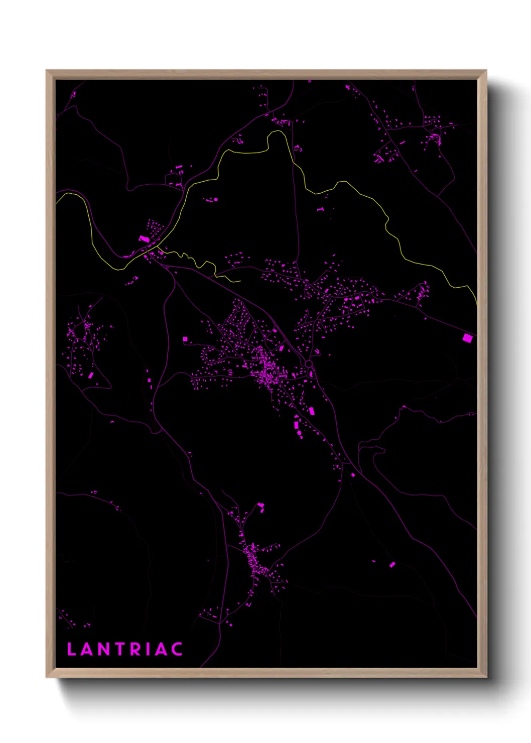 Une affiche de carte sur Lantriac