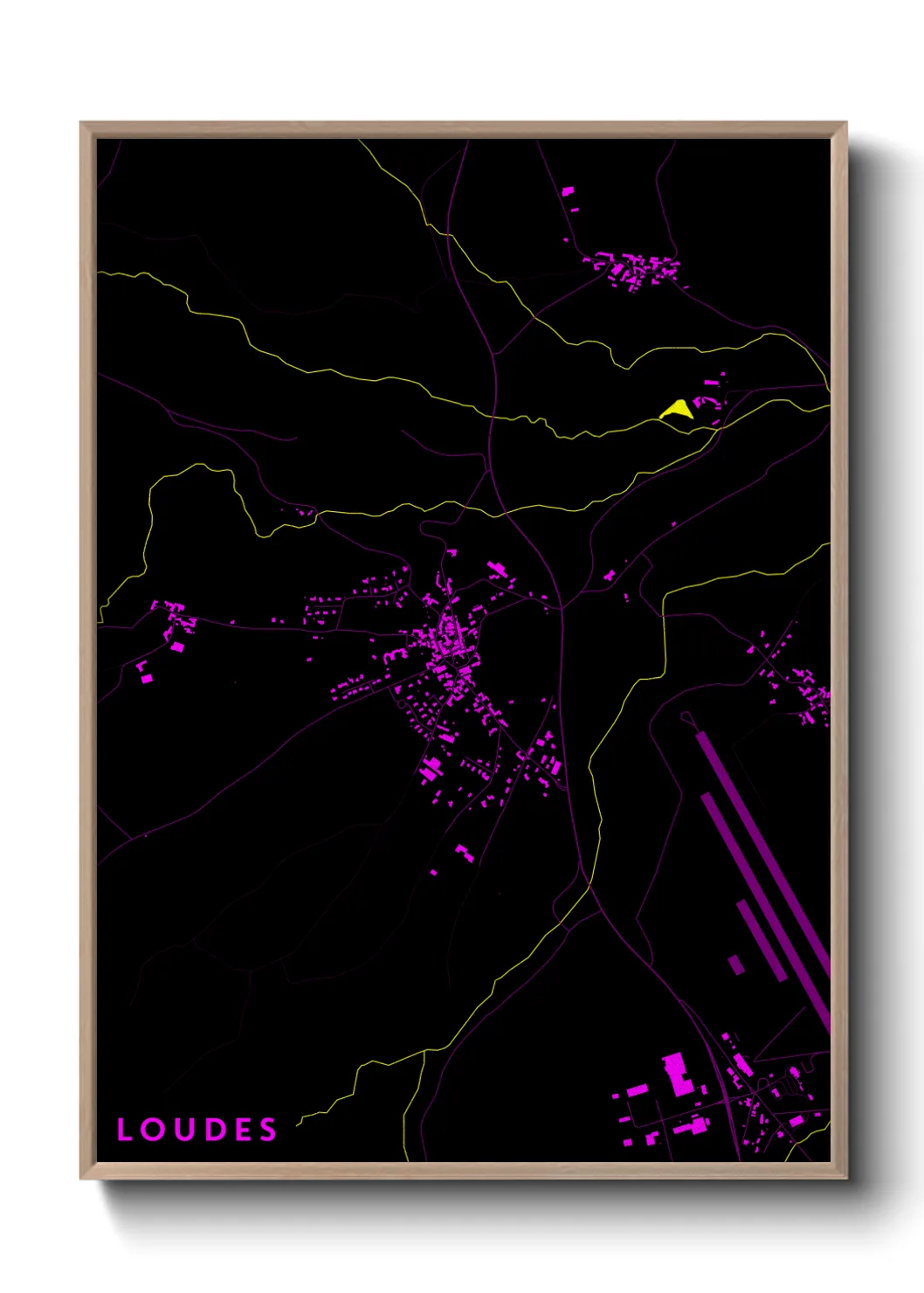 Une affiche de carte sur Loudes