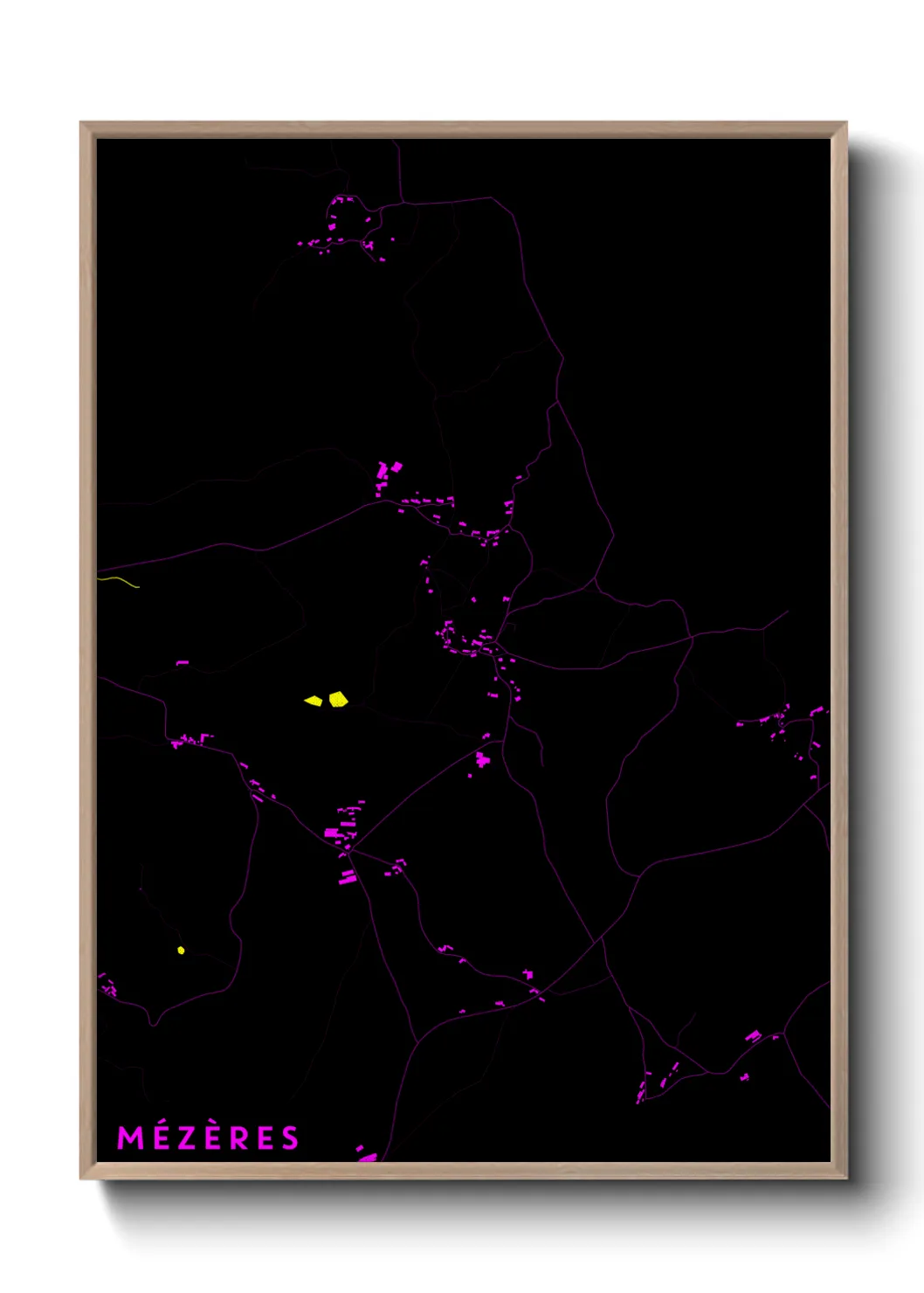 Une affiche de carte sur Mézères