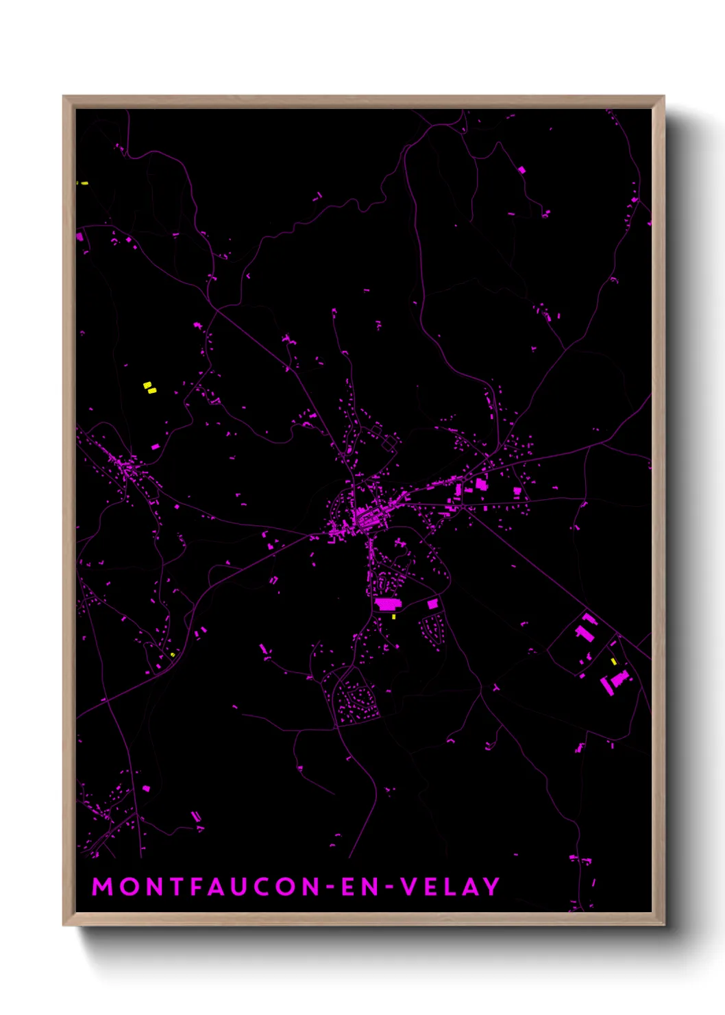 Une affiche de carte sur Montfaucon-en-Velay