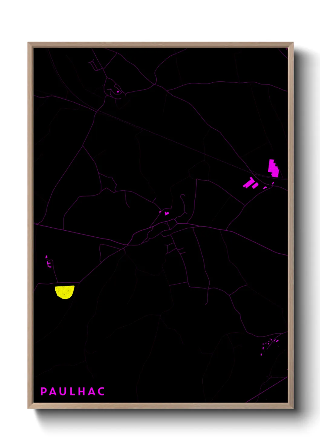 Une affiche de carte sur Paulhac