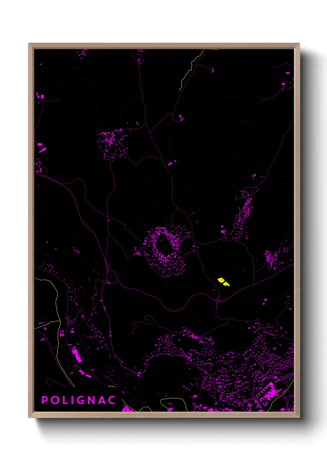 Une affiche de carte sur Polignac