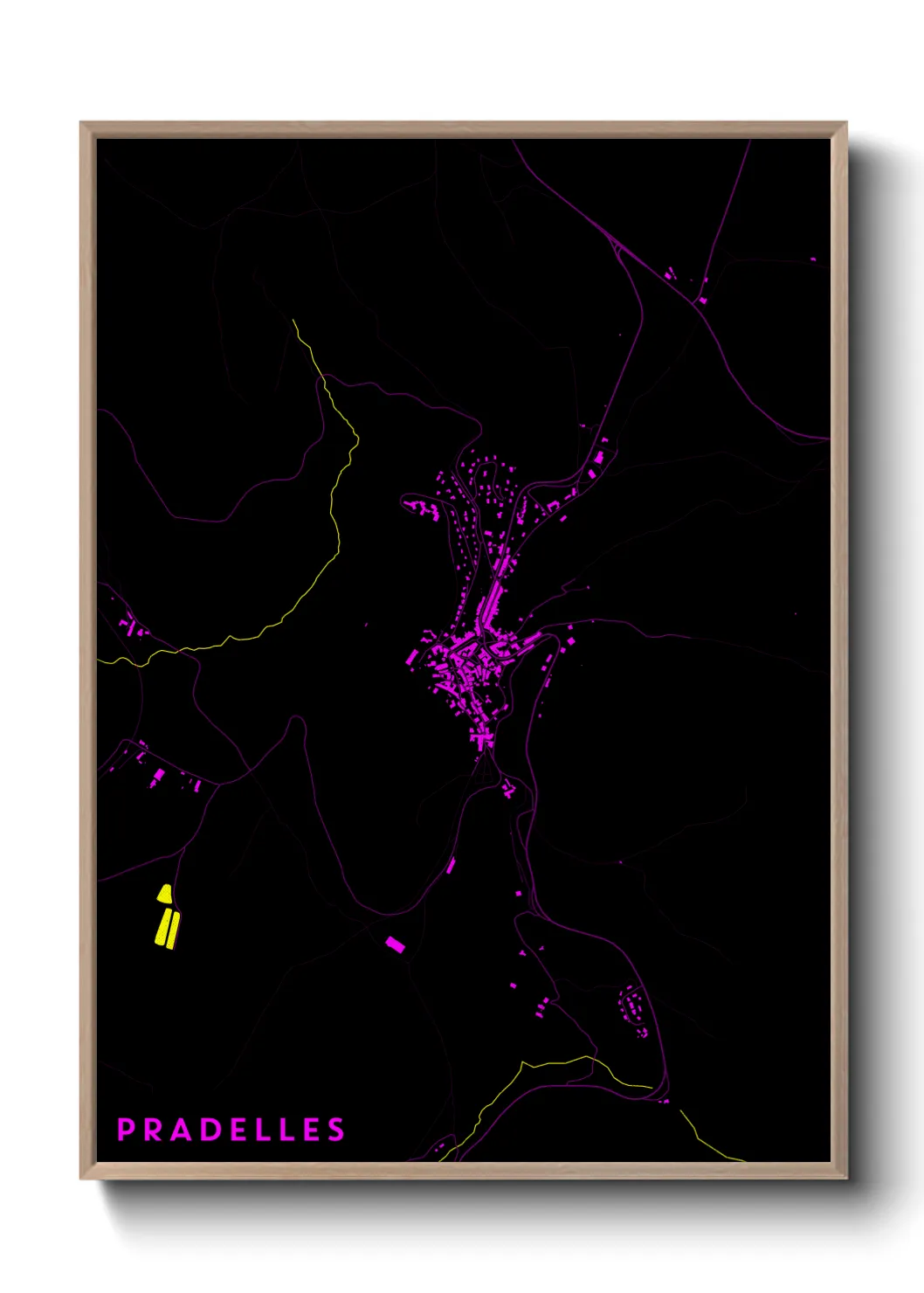 Une affiche de carte sur Pradelles