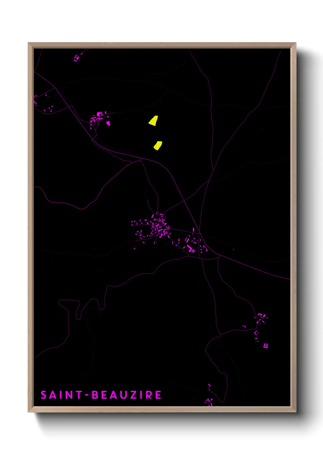 Une affiche de carte sur Saint-Beauzire
