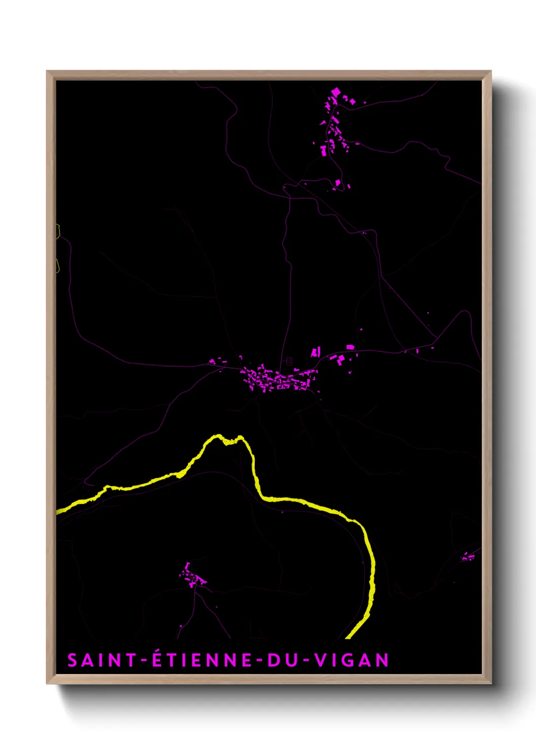 Une affiche de carte sur Saint-Étienne-du-Vigan