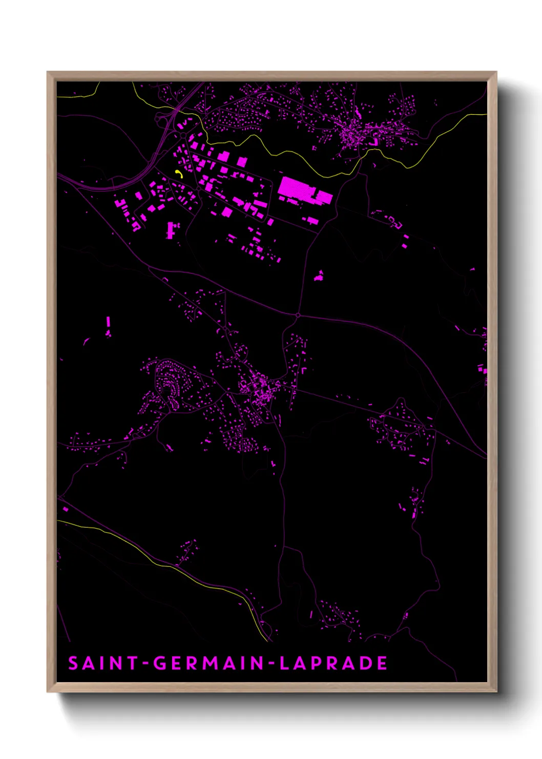 Une affiche de carte sur Saint-Germain-Laprade