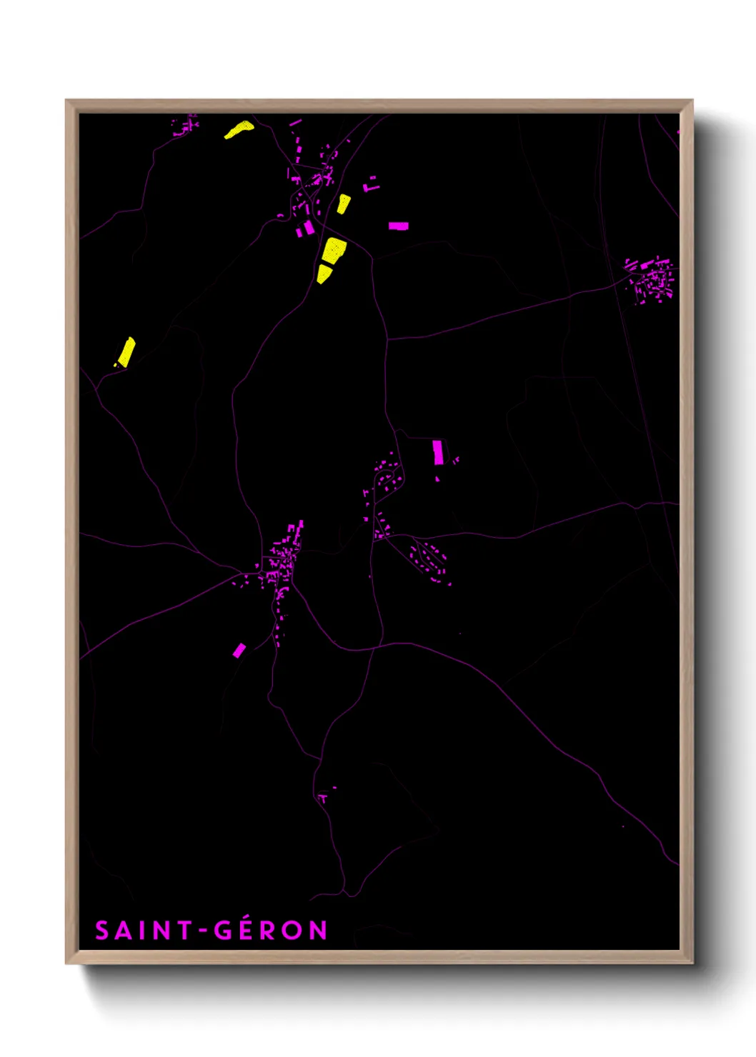 Une affiche de carte sur Saint-Géron