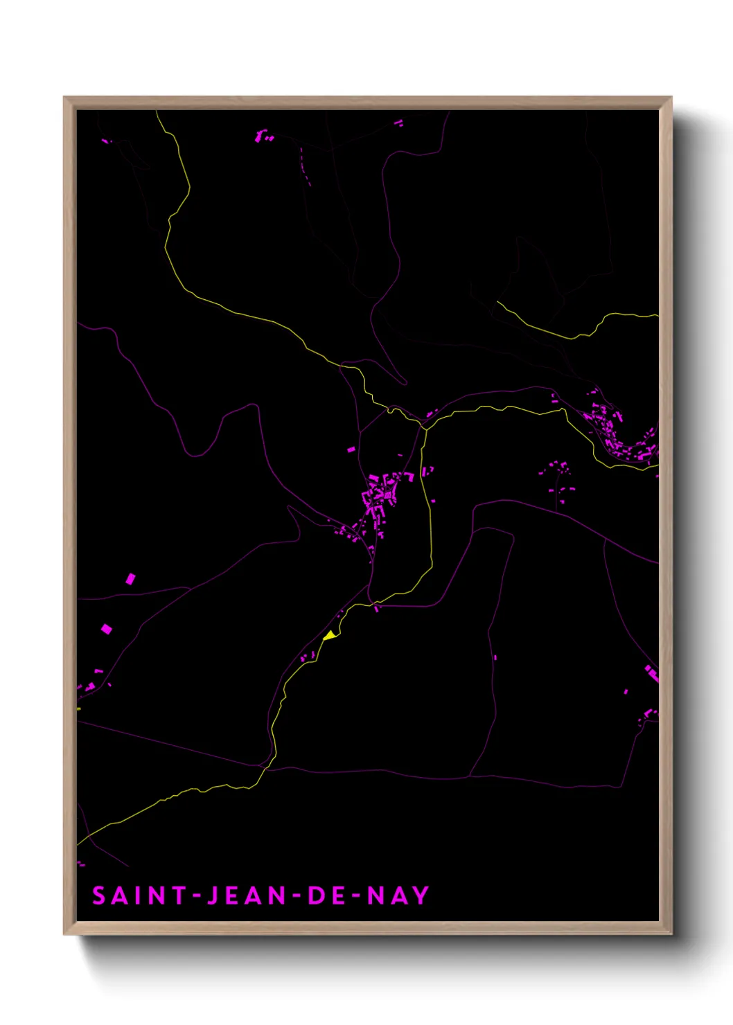 Une affiche de carte sur Saint-Jean-de-Nay