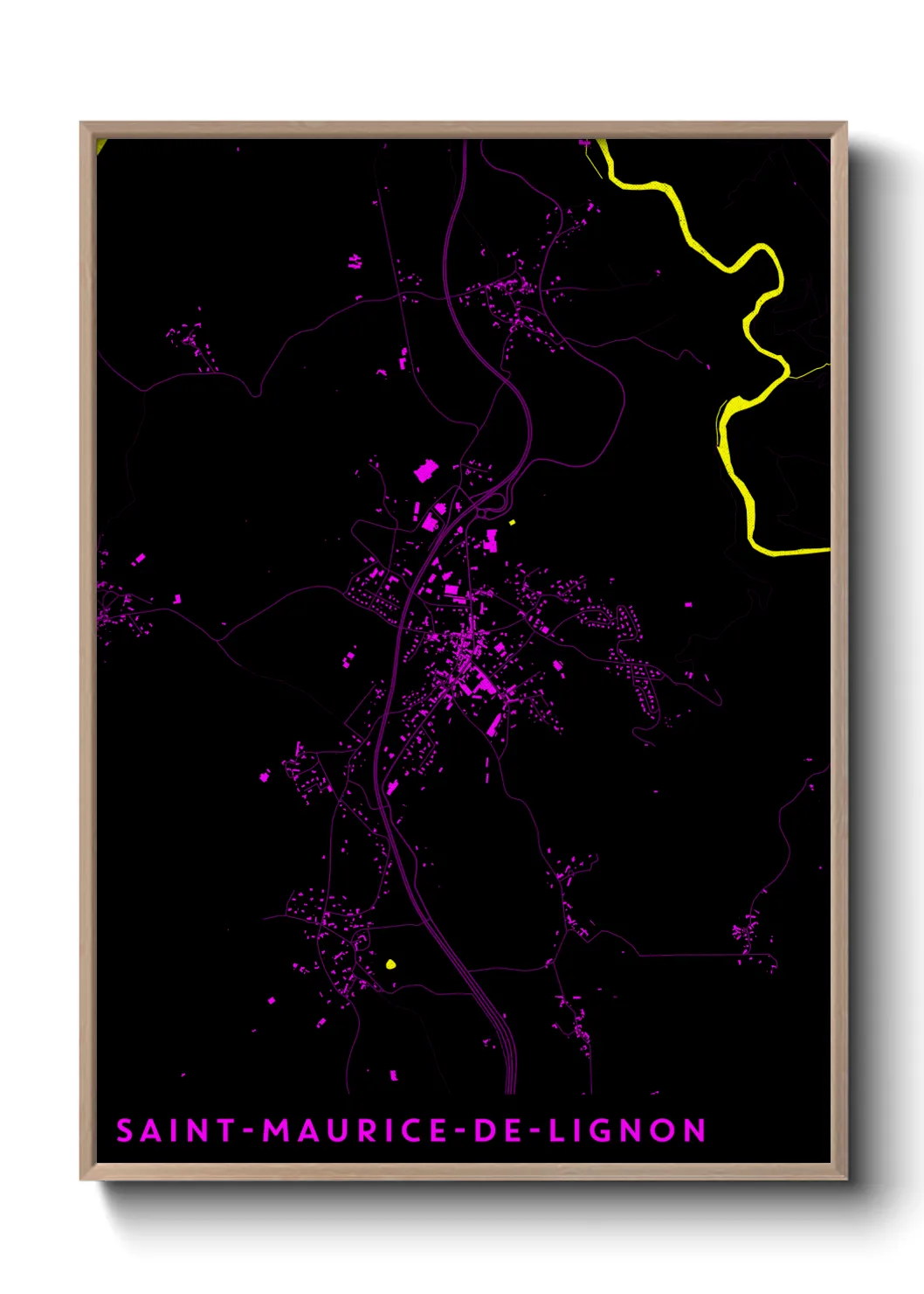 Une affiche de carte sur Saint-Maurice-de-Lignon