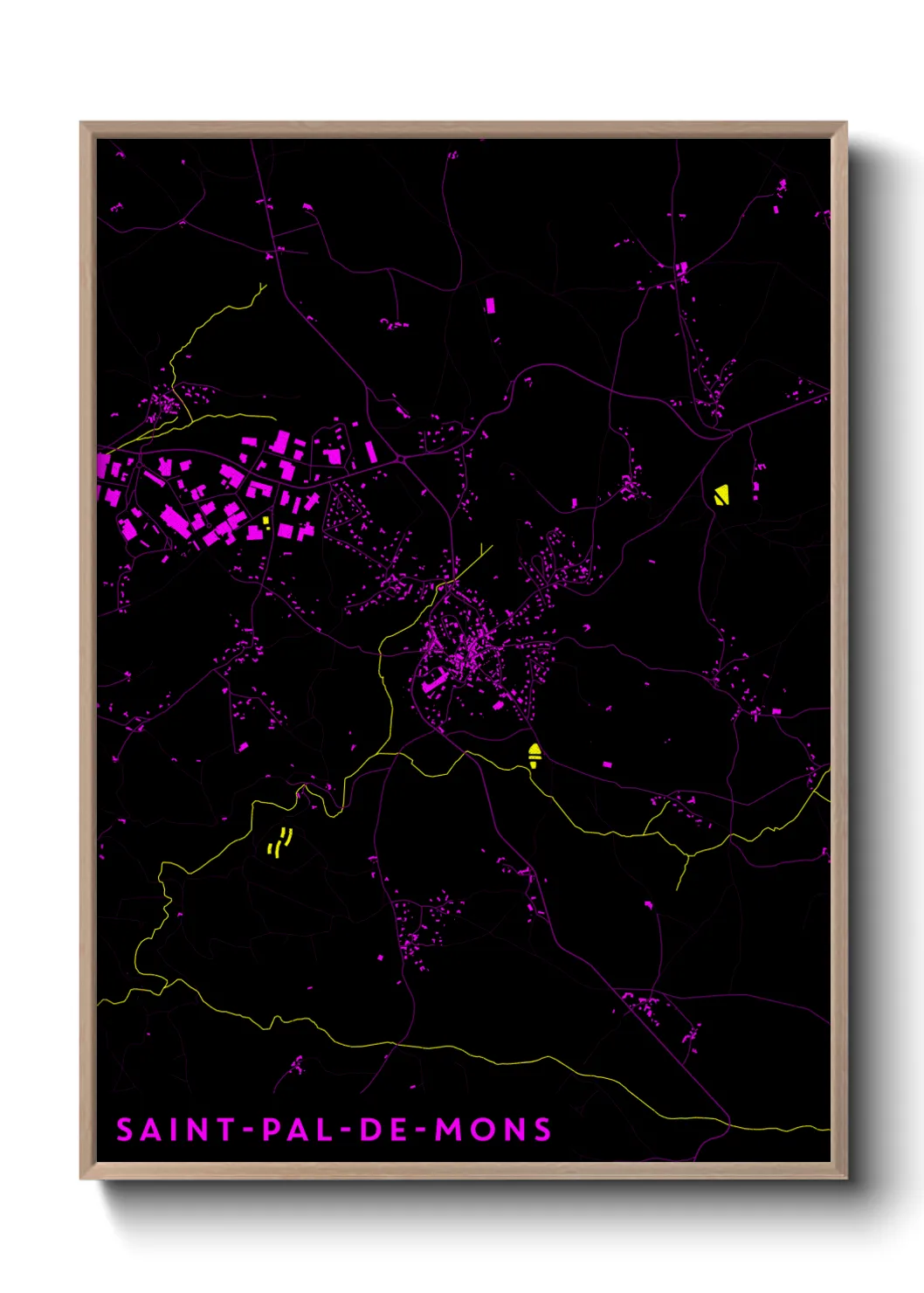 Une affiche de carte sur Saint-Pal-de-Mons