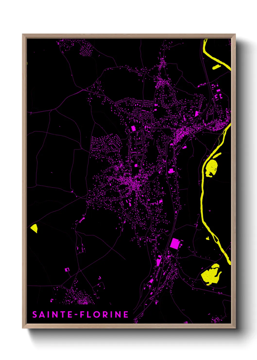 Une affiche de carte sur Sainte-Florine