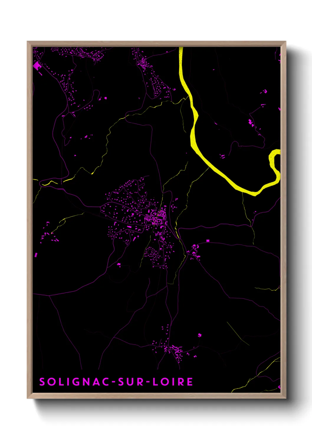 Une affiche de carte sur Solignac-sur-Loire