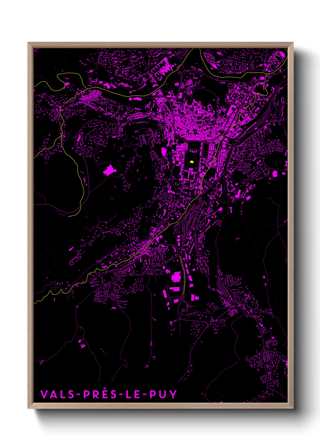 Une affiche de carte sur Vals-près-le-Puy