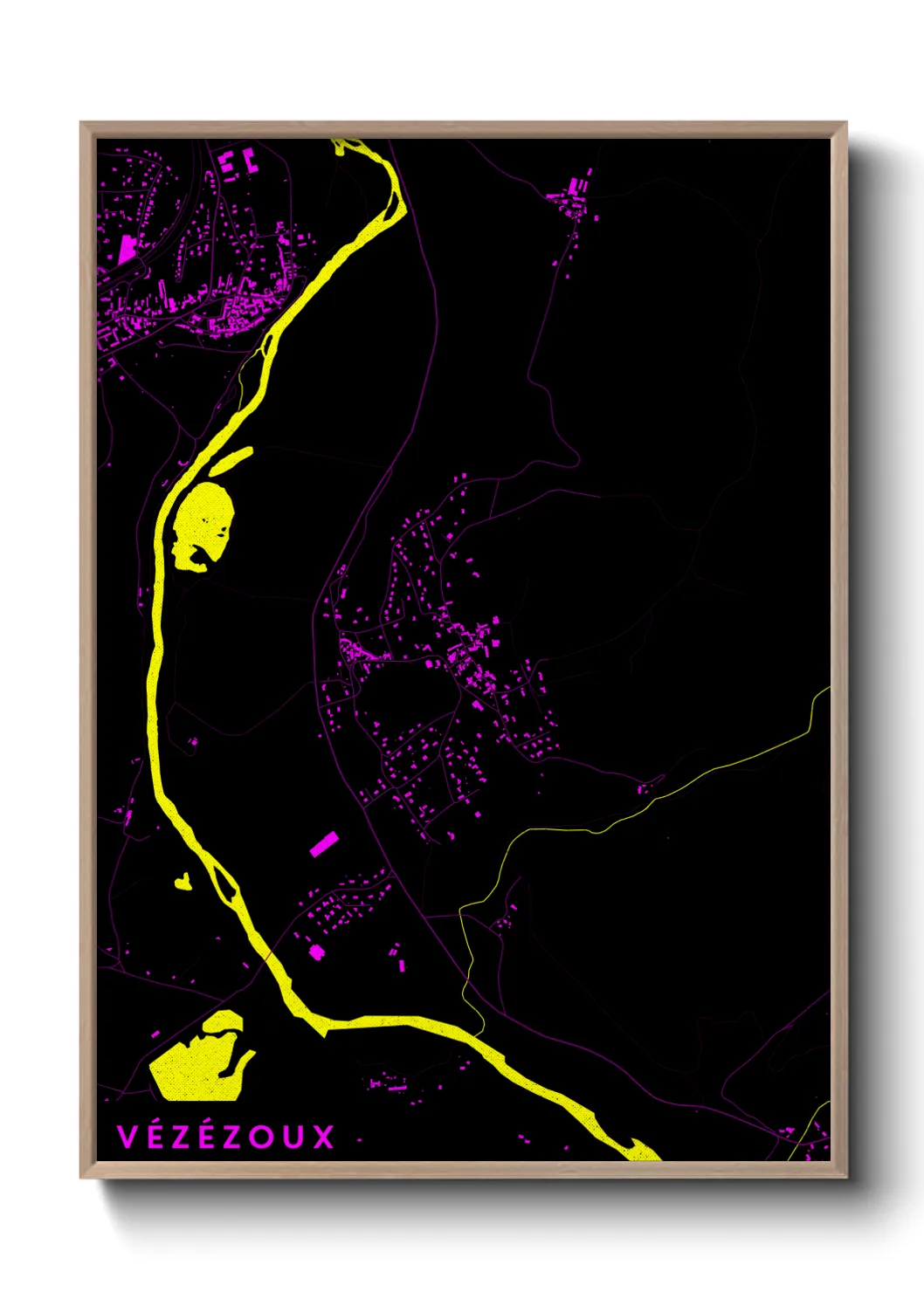 Une affiche de carte sur Vézézoux
