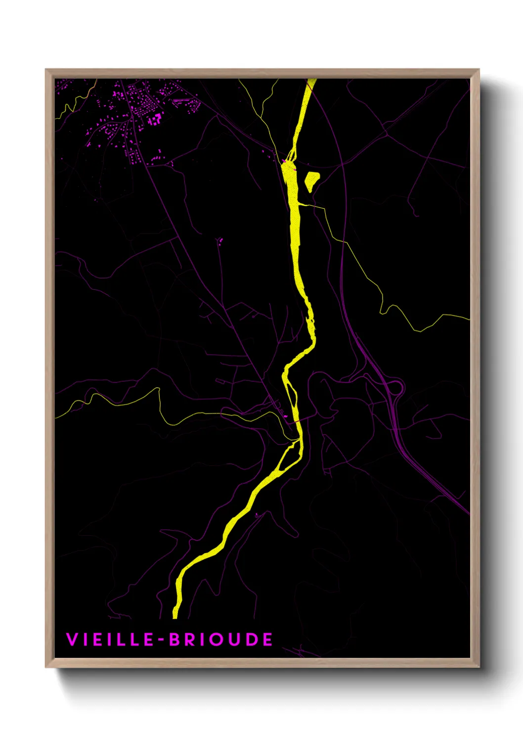 Une affiche de carte sur Vieille-Brioude