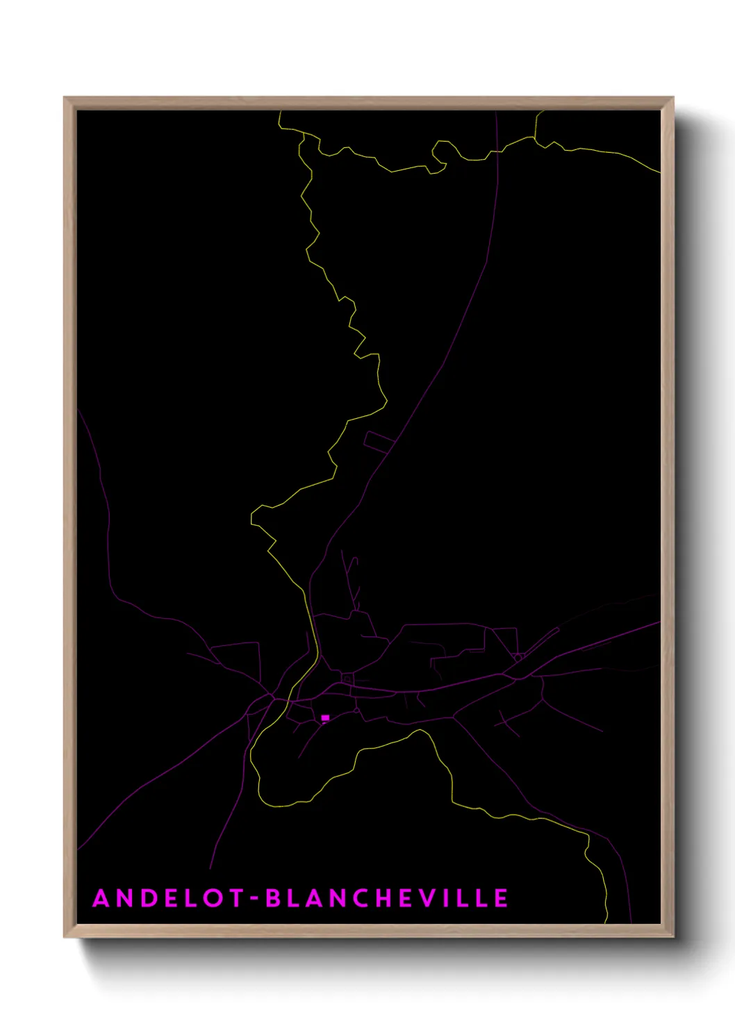 Une affiche de carte sur Andelot-Blancheville