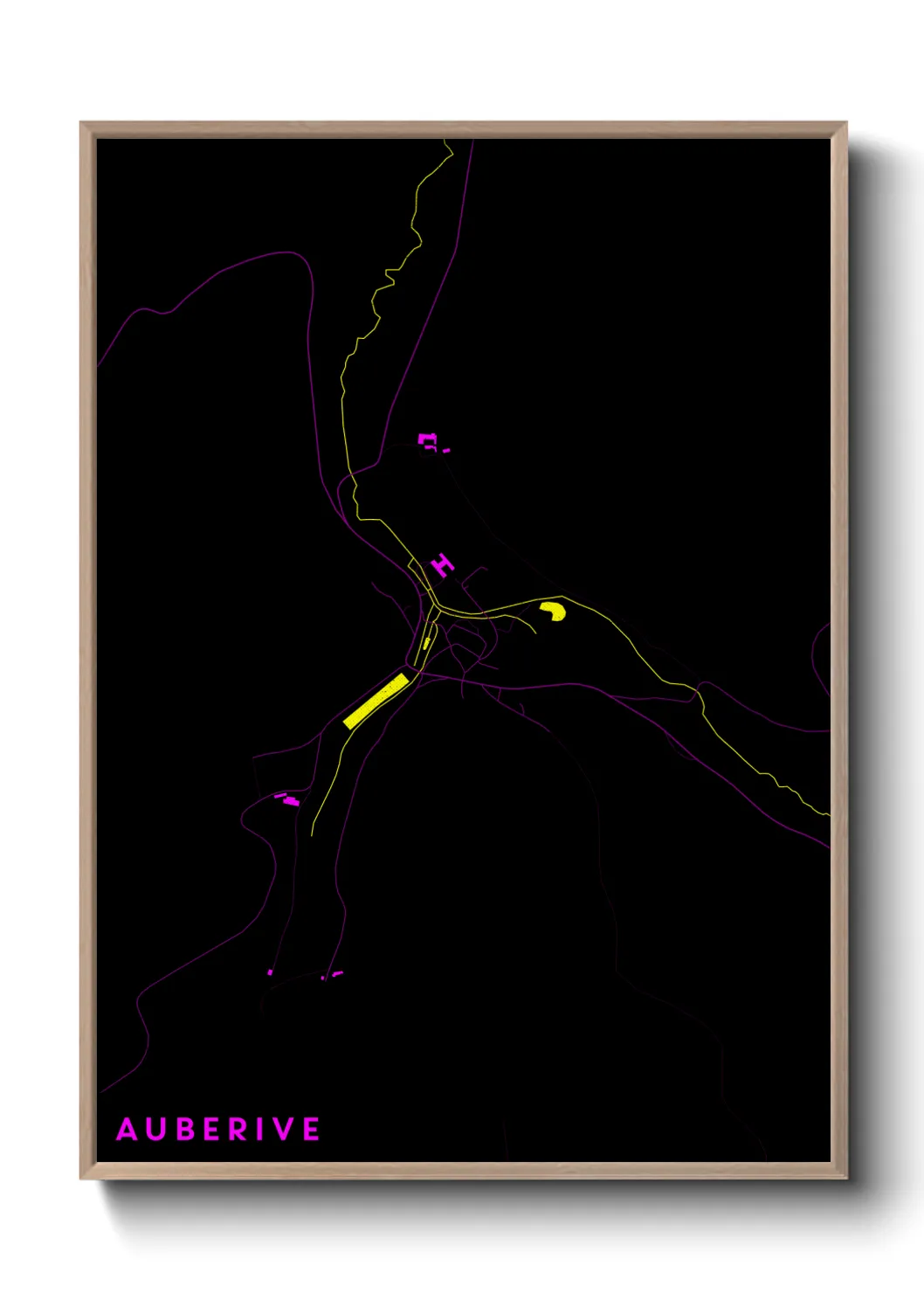 Une affiche de carte sur Auberive