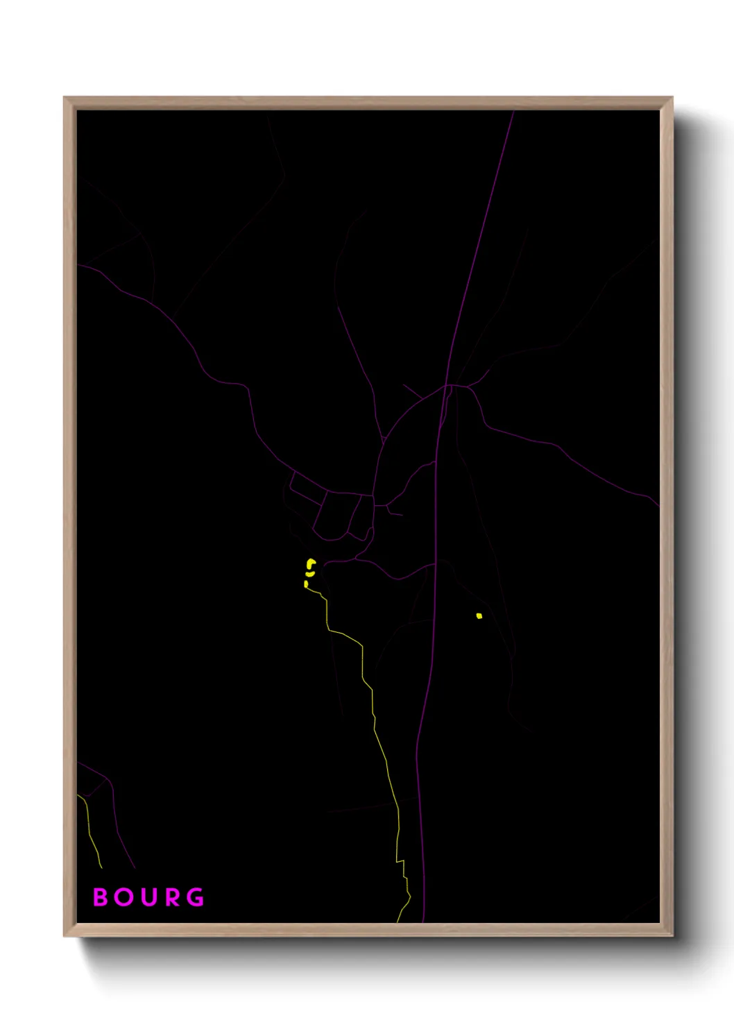 Une affiche de carte sur Bourg