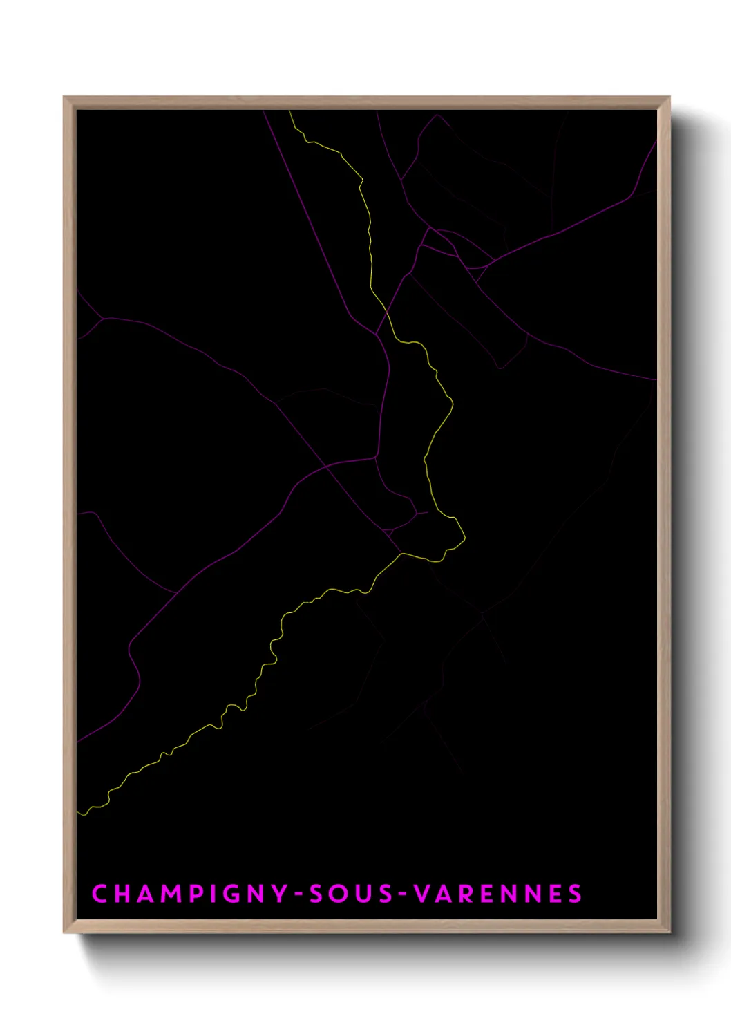 Une affiche de carte sur Champigny-sous-Varennes