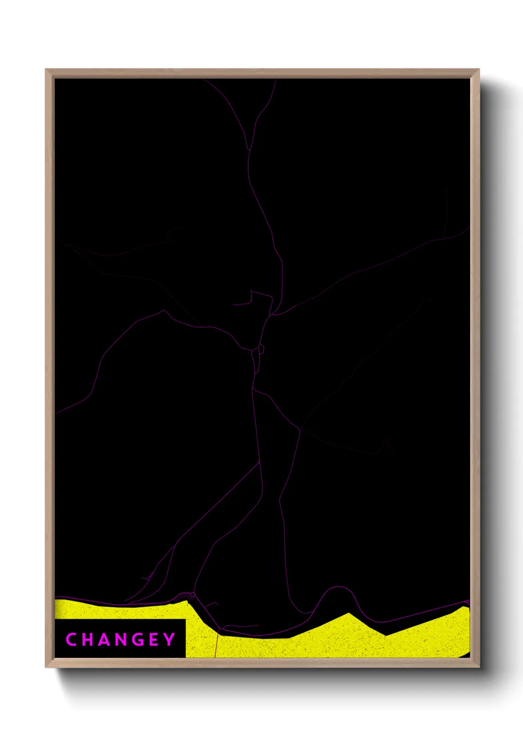 Une affiche de carte sur Changey