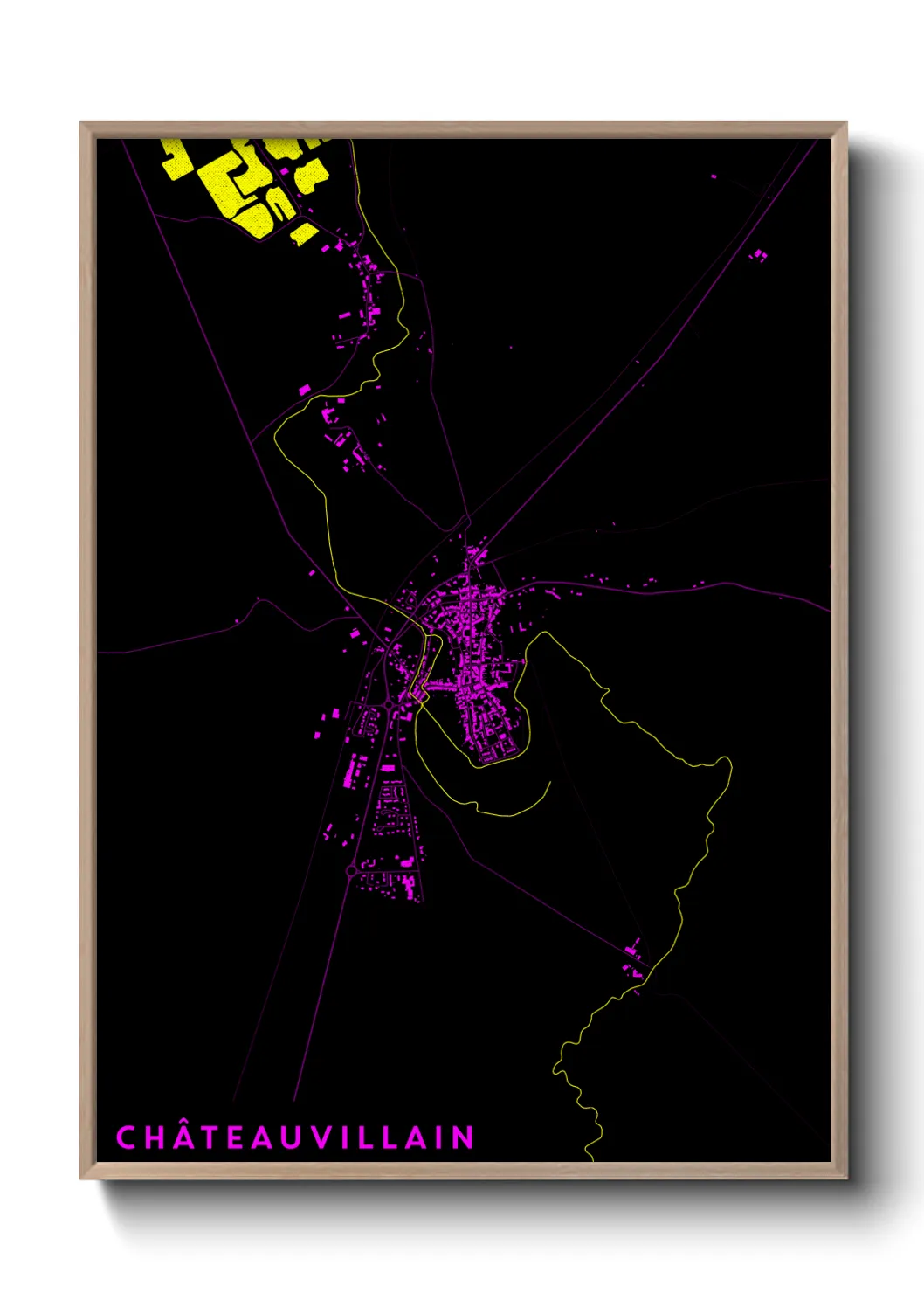 Une affiche de carte sur Châteauvillain