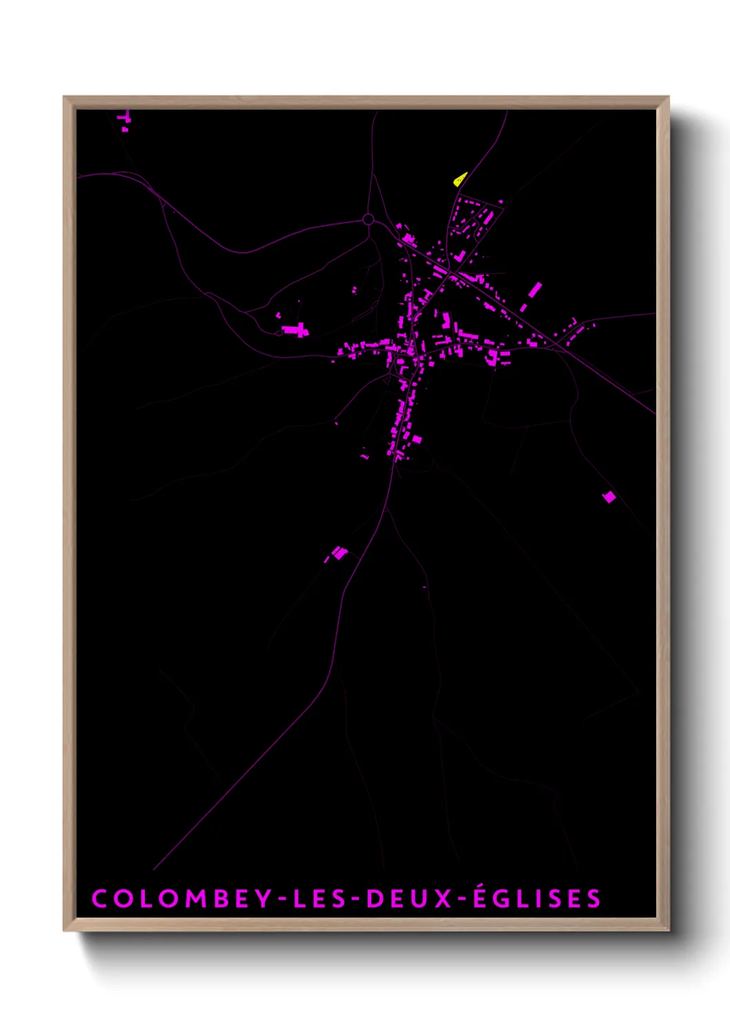 Une affiche de carte sur Colombey-les-Deux-Églises