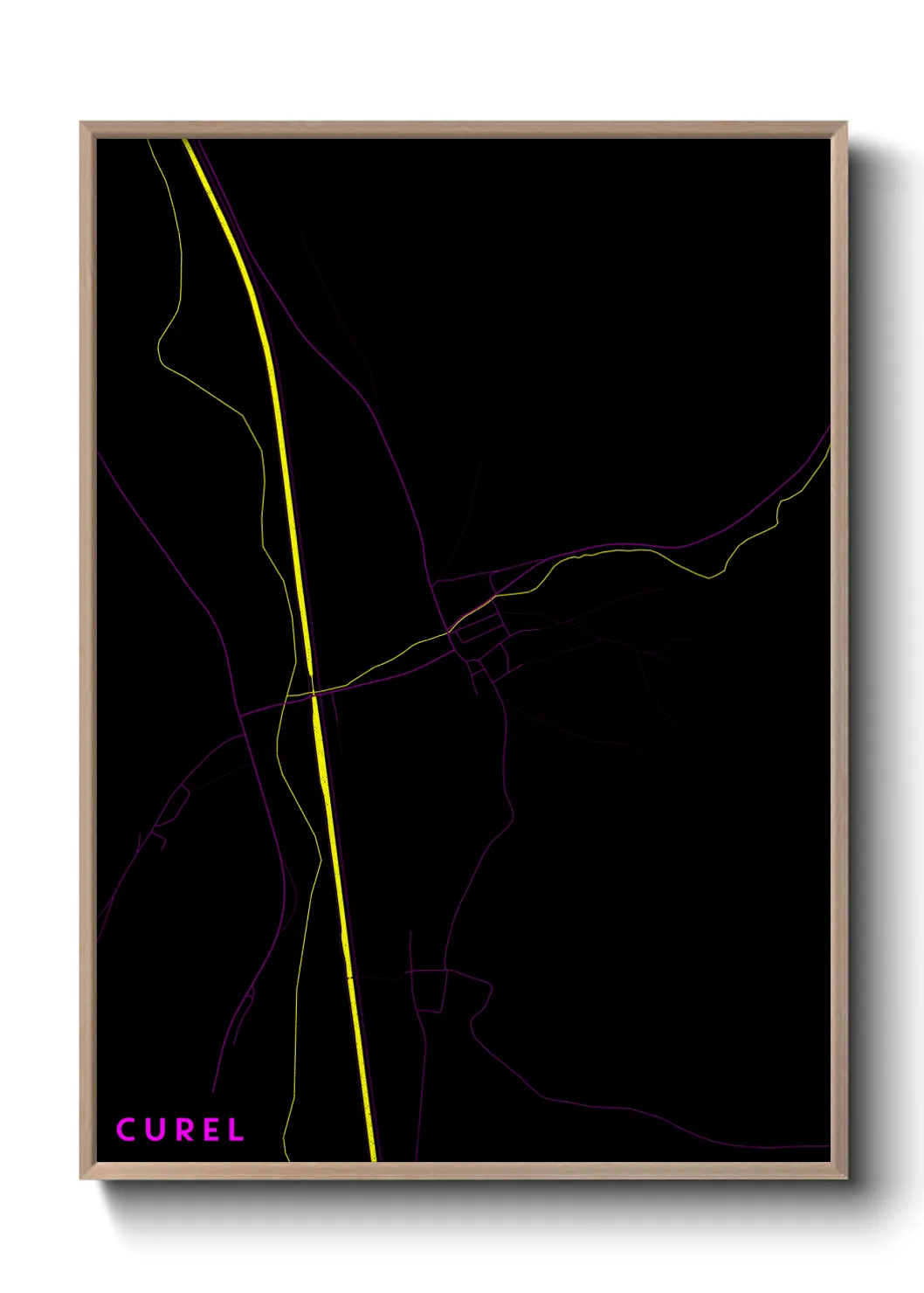 Une affiche de carte sur Curel