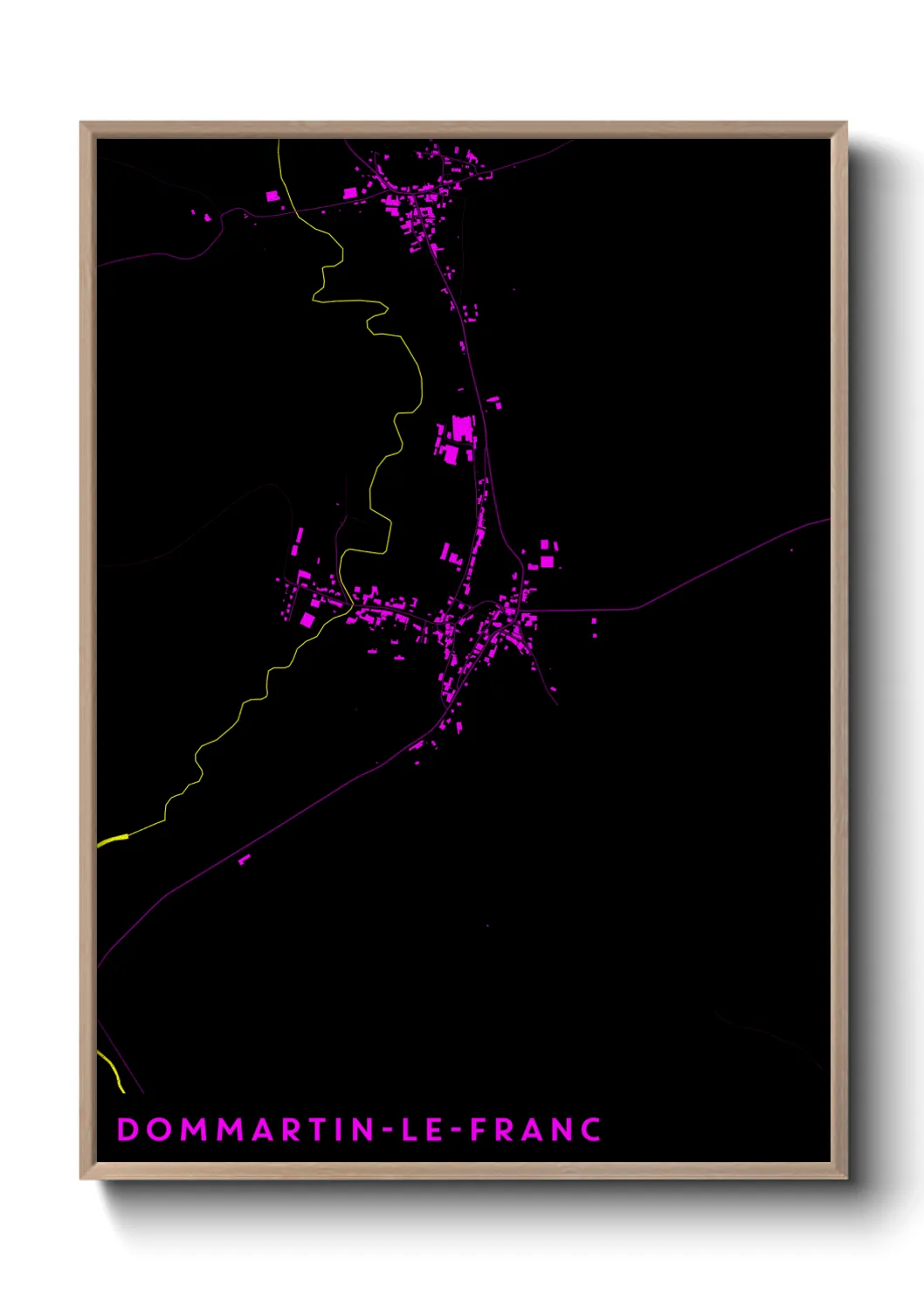 Une affiche de carte sur Dommartin-le-Franc