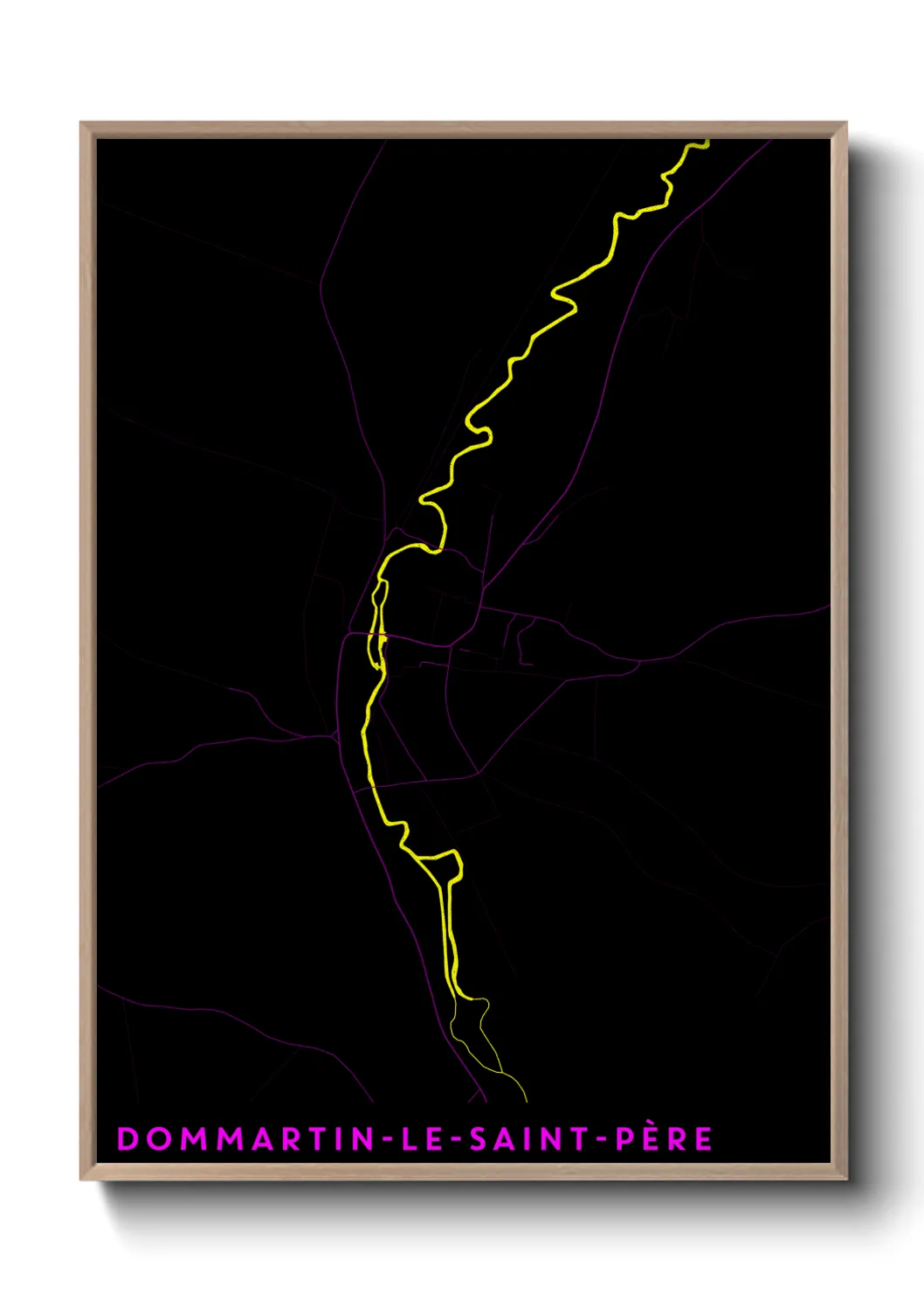 Une affiche de carte sur Dommartin-le-Saint-Père