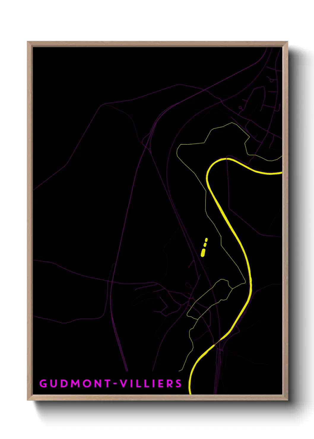 Une affiche de carte sur Gudmont-Villiers