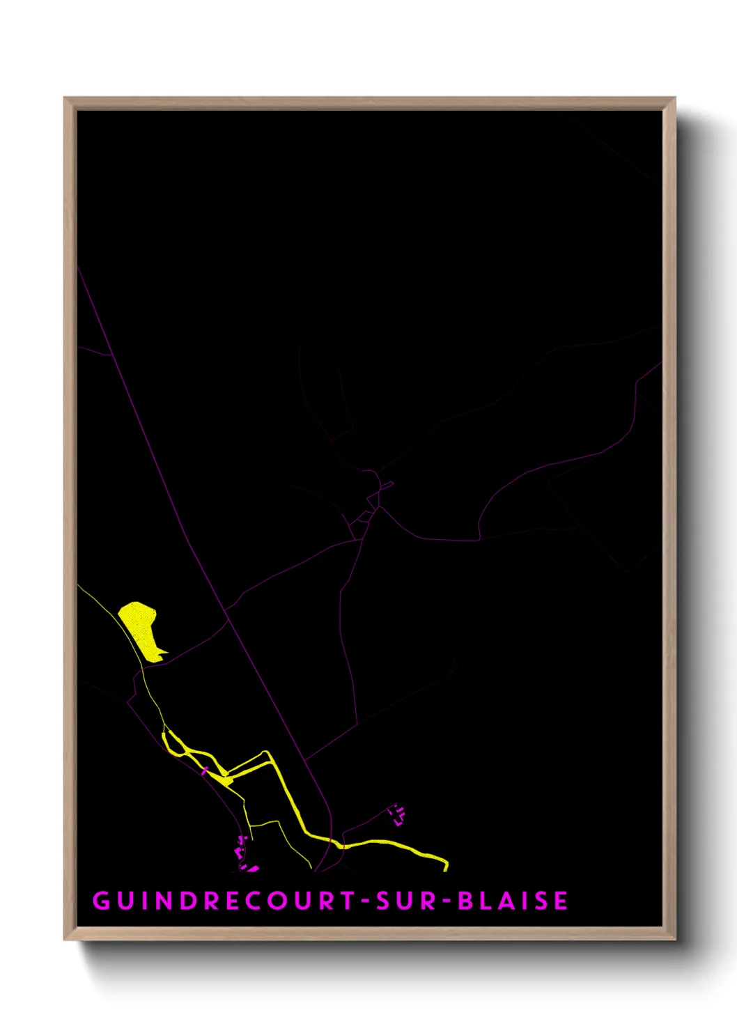 Une affiche de carte sur Guindrecourt-sur-Blaise