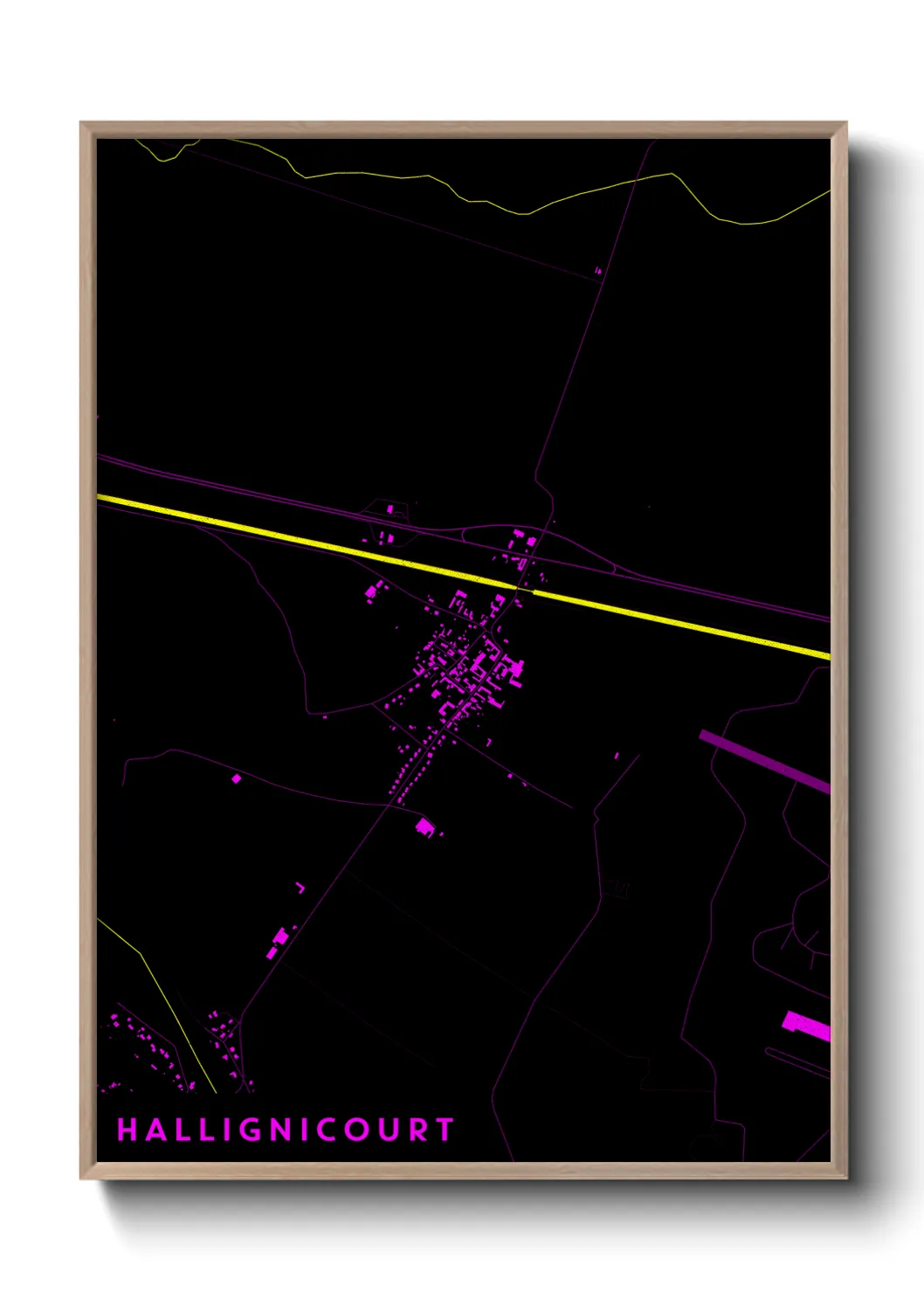 Une affiche de carte sur Hallignicourt