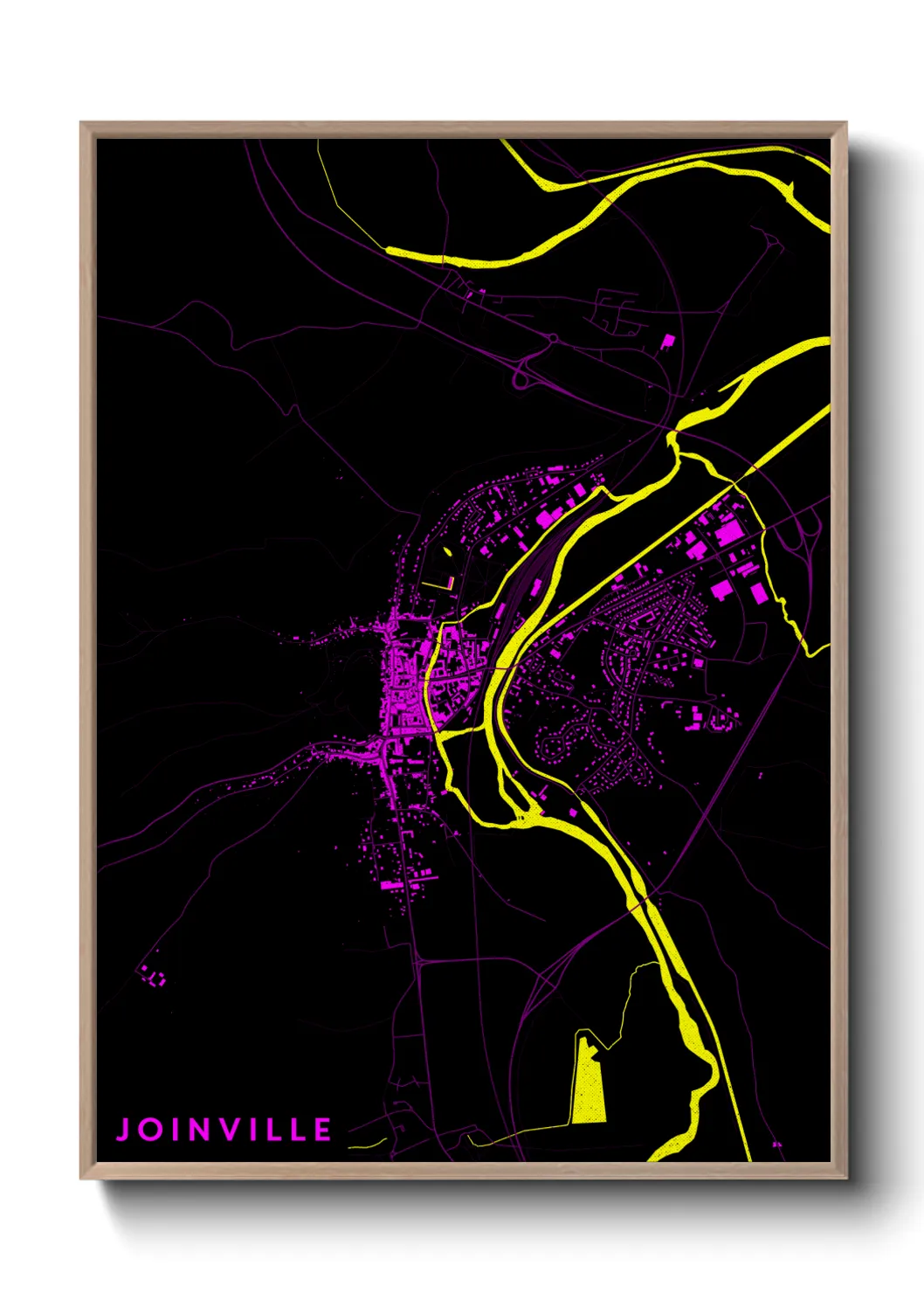Une affiche de carte sur Joinville