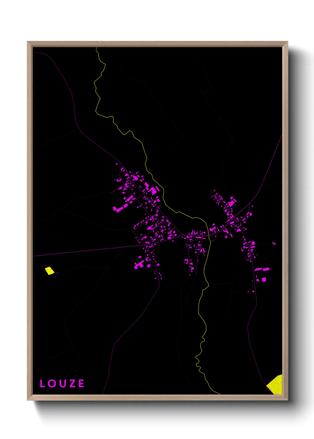 Une affiche de carte sur Louze