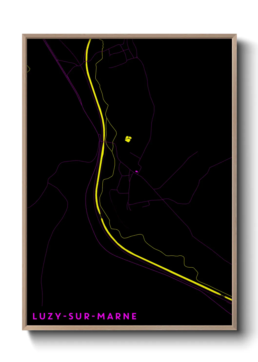 Une affiche de carte sur Luzy-sur-Marne