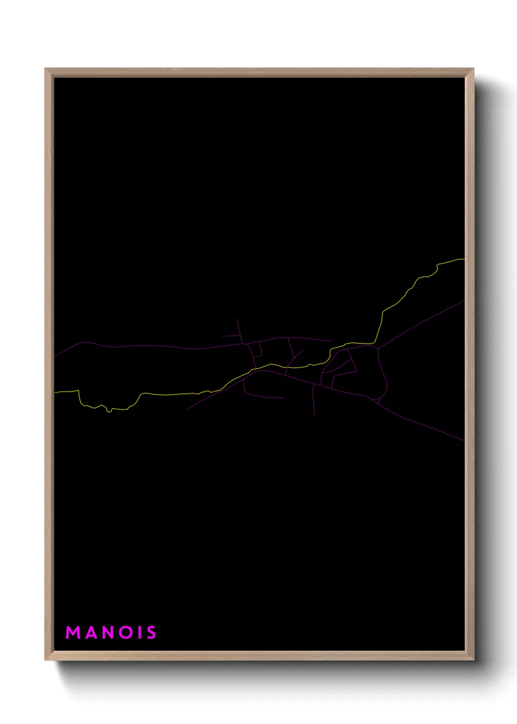 Une affiche de carte sur Manois