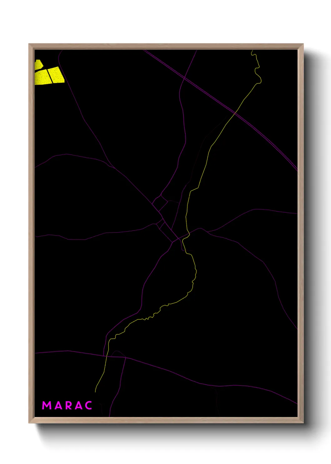 Une affiche de carte sur Marac