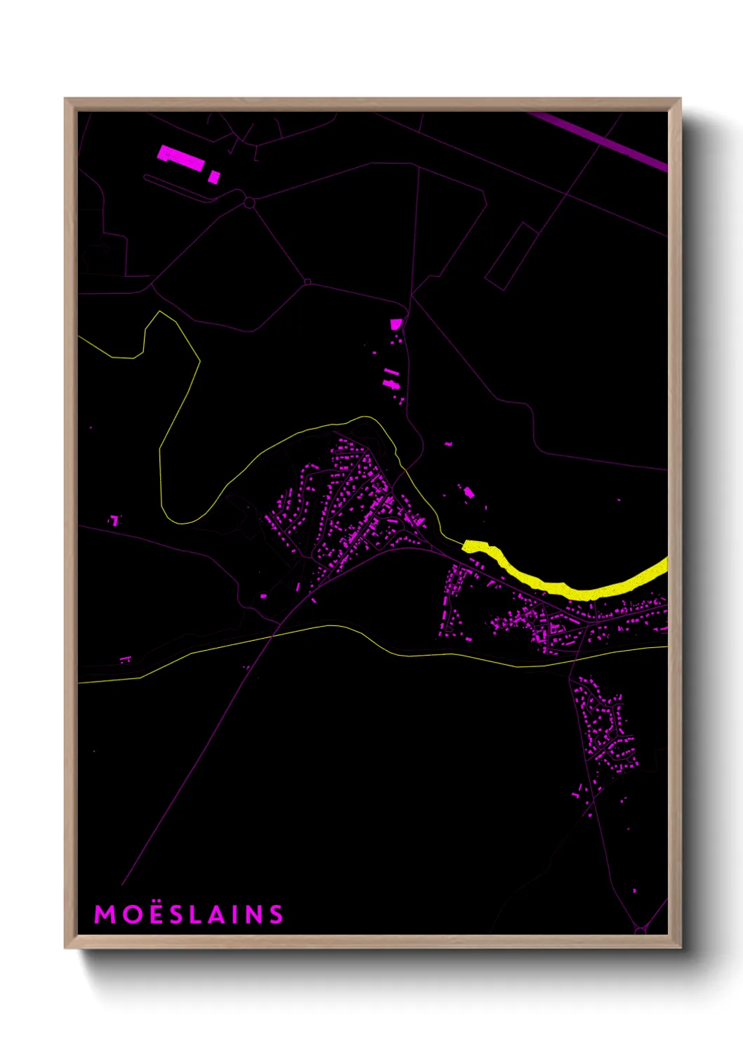 Une affiche de carte sur Moëslains