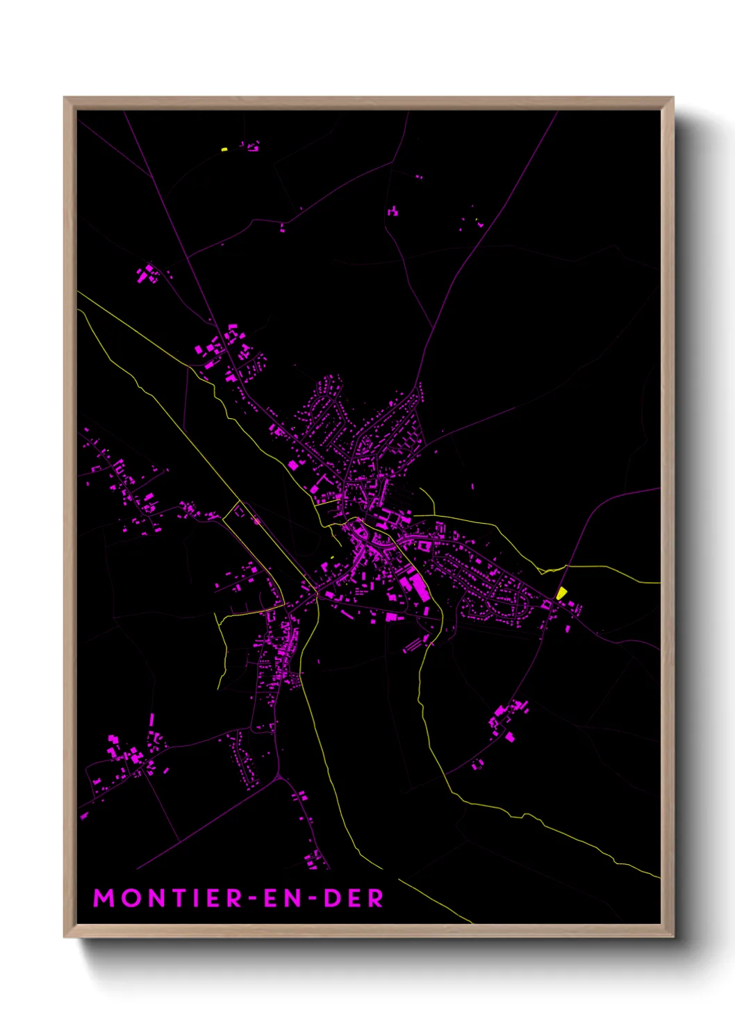 Une affiche de carte sur Montier-en-Der