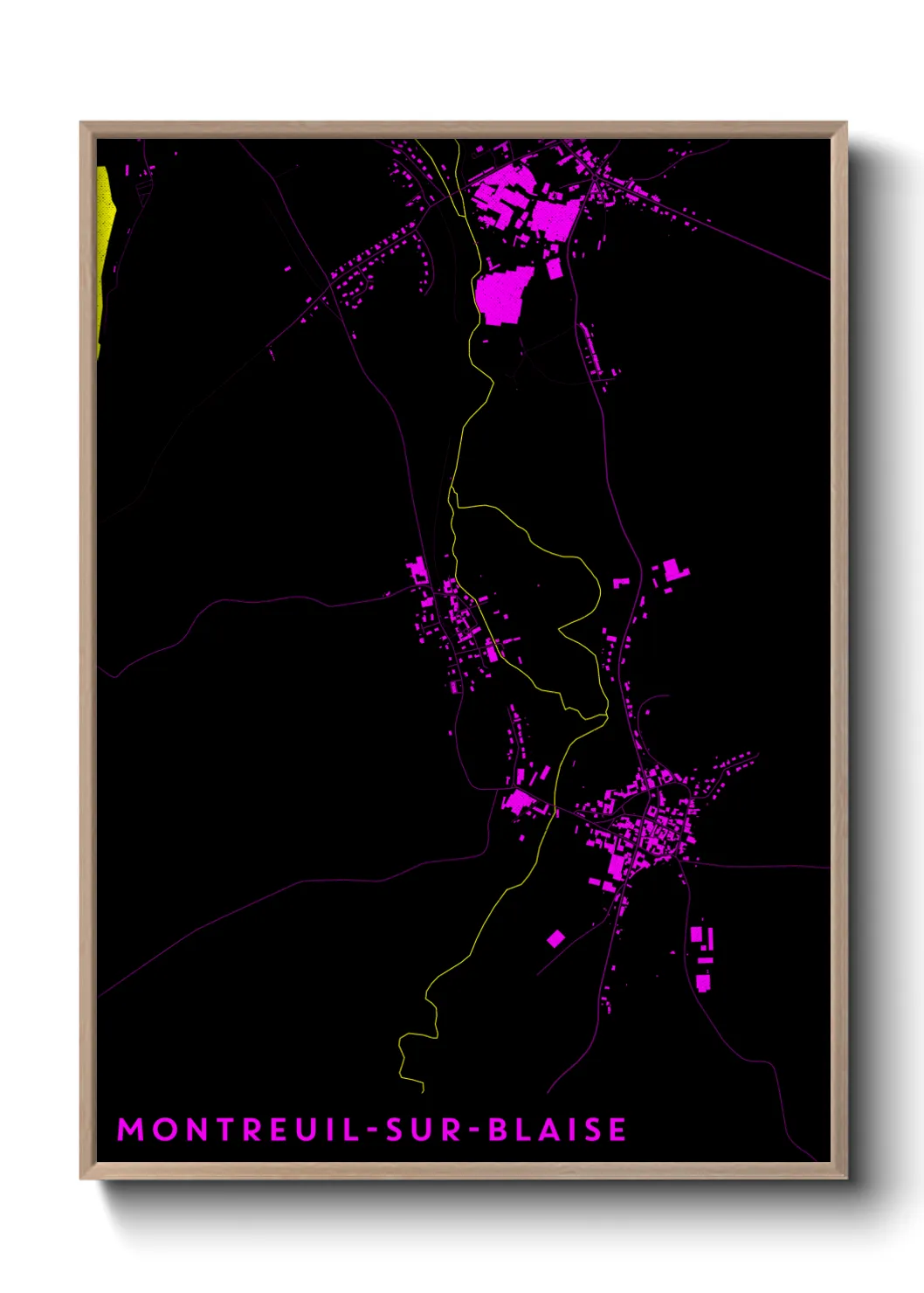 Une affiche de carte sur Montreuil-sur-Blaise