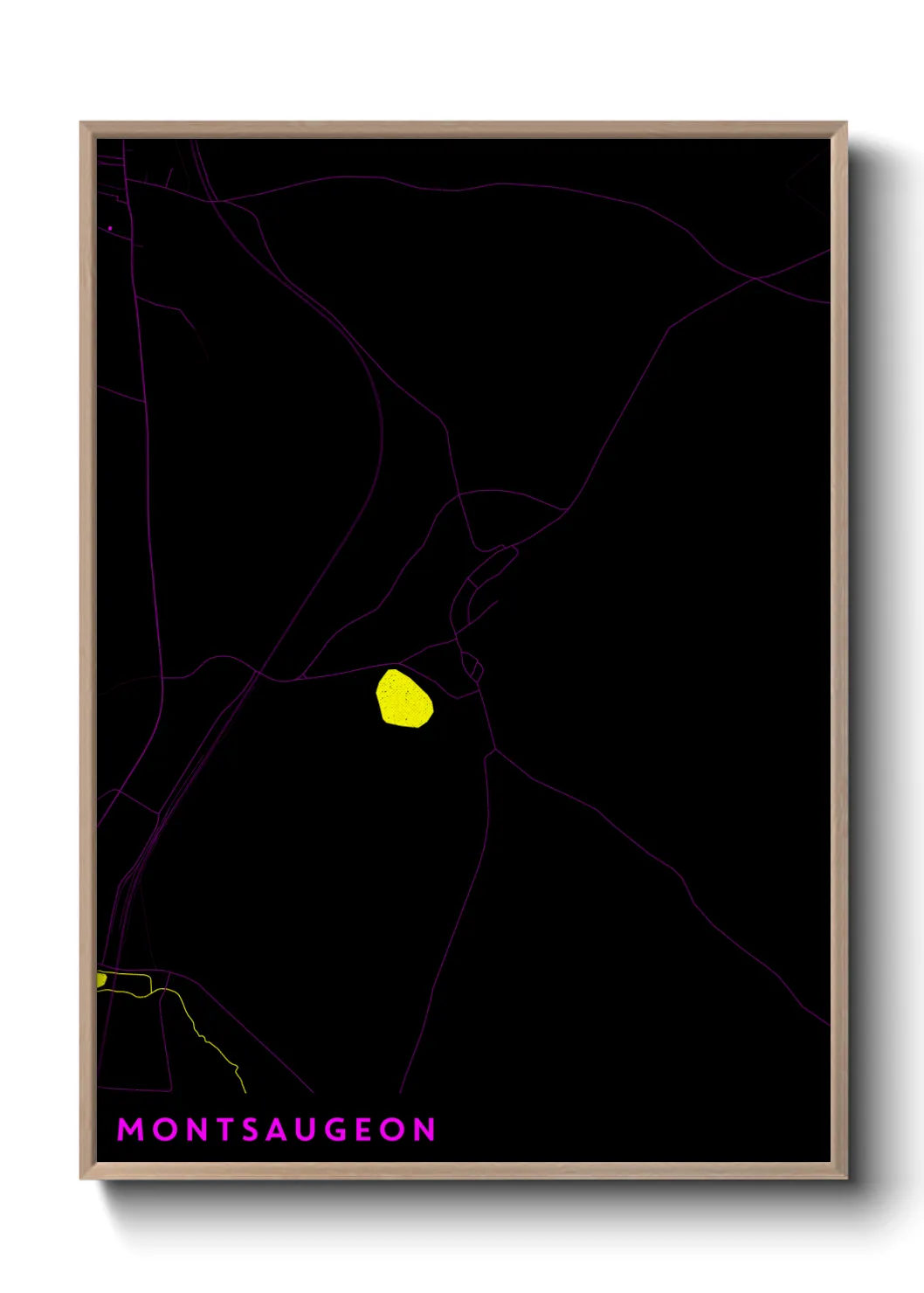 Une affiche de carte sur Montsaugeon