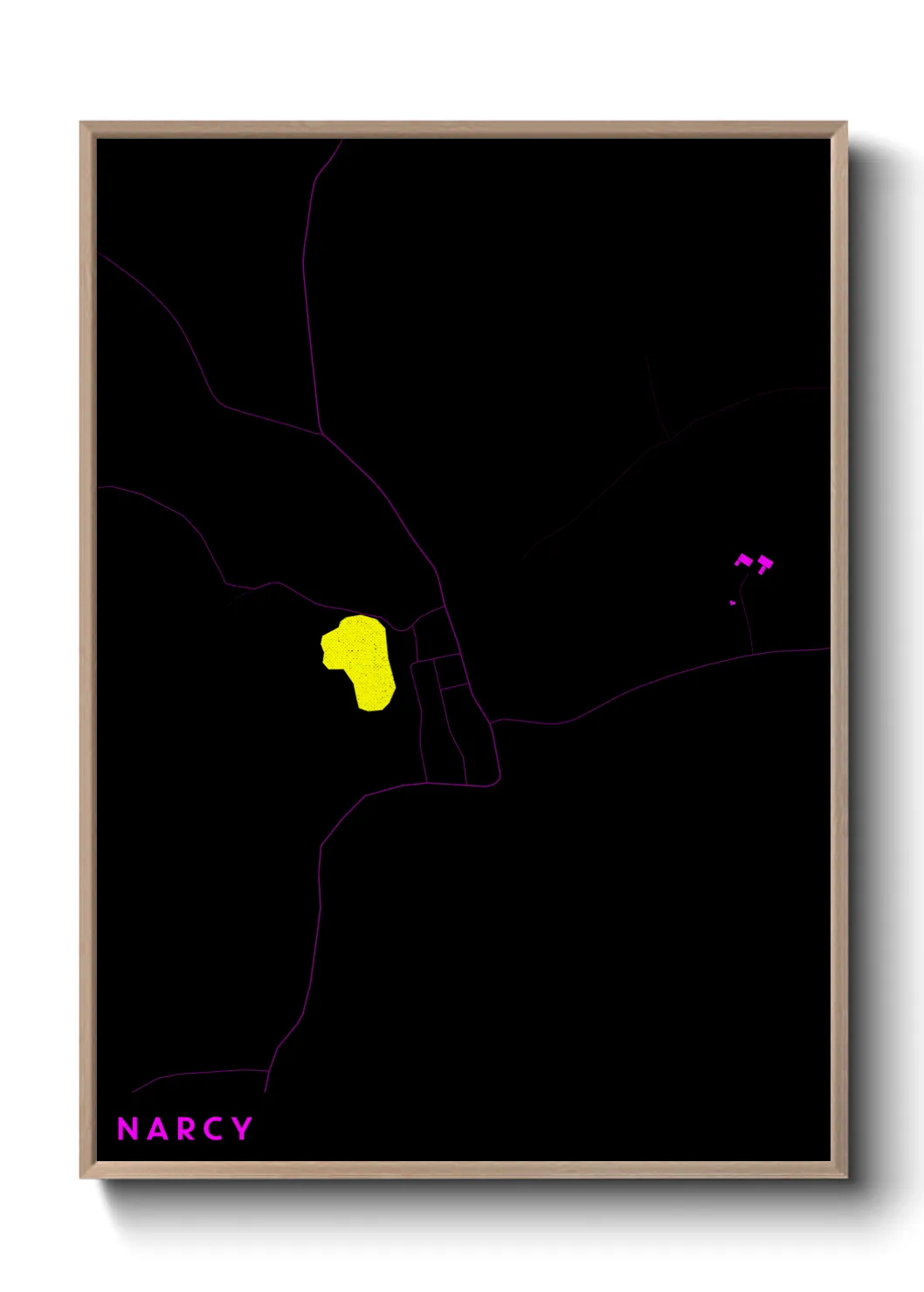 Une affiche de carte sur Narcy