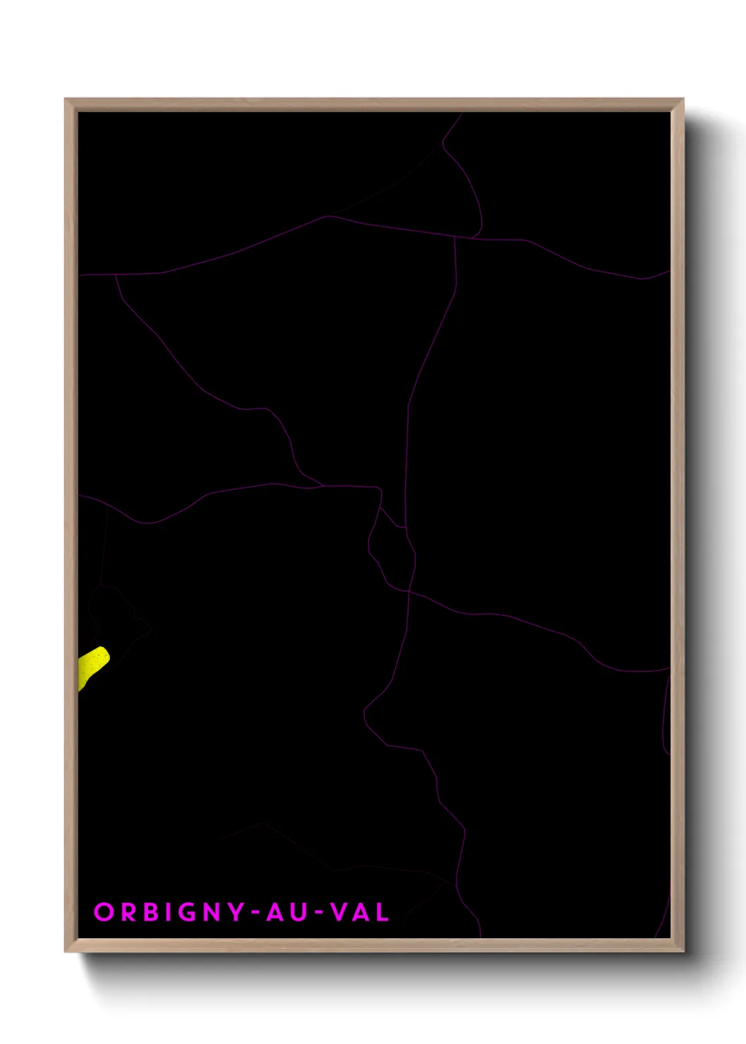 Une affiche de carte sur Orbigny-au-Val