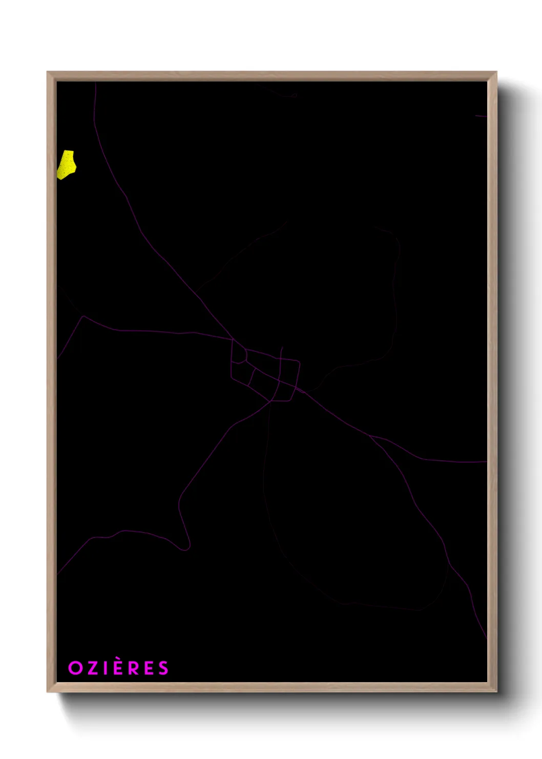 Une affiche de carte sur Ozières