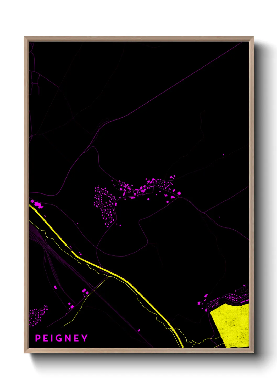 Une affiche de carte sur Peigney