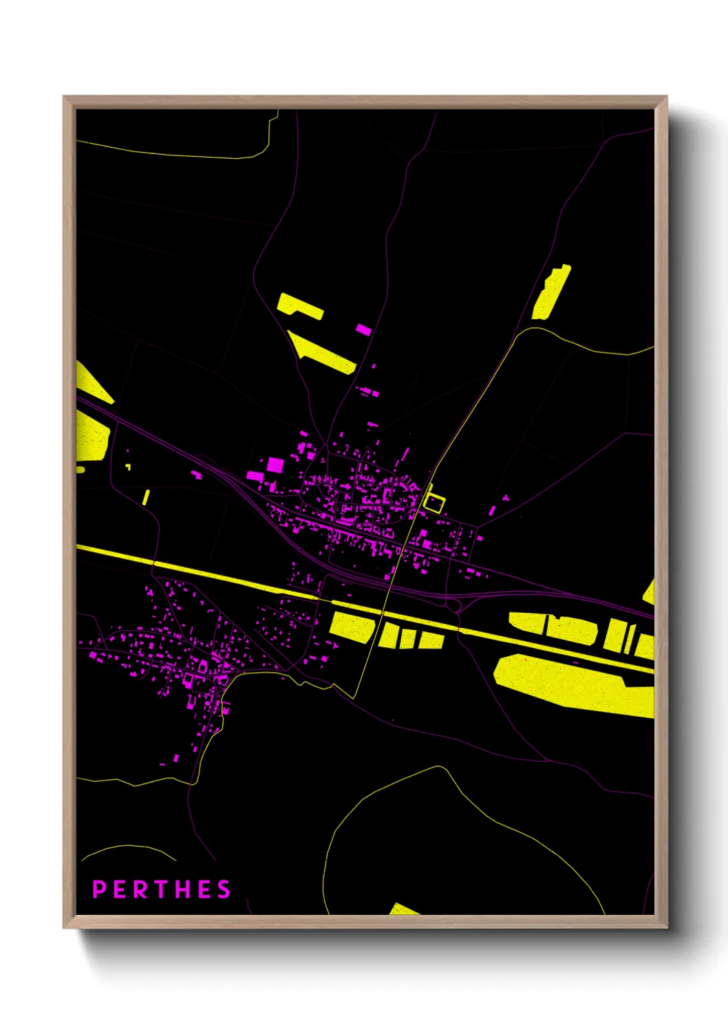 Une affiche de carte sur Perthes