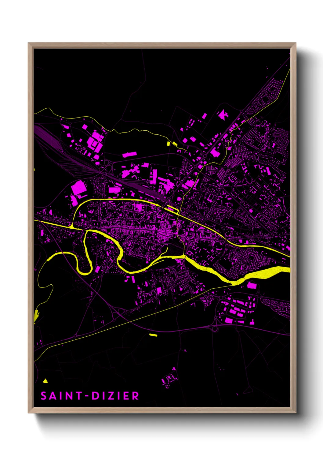 Une affiche de carte sur Saint-Dizier