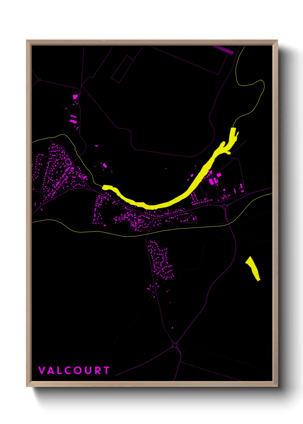 Une affiche de carte sur Valcourt
