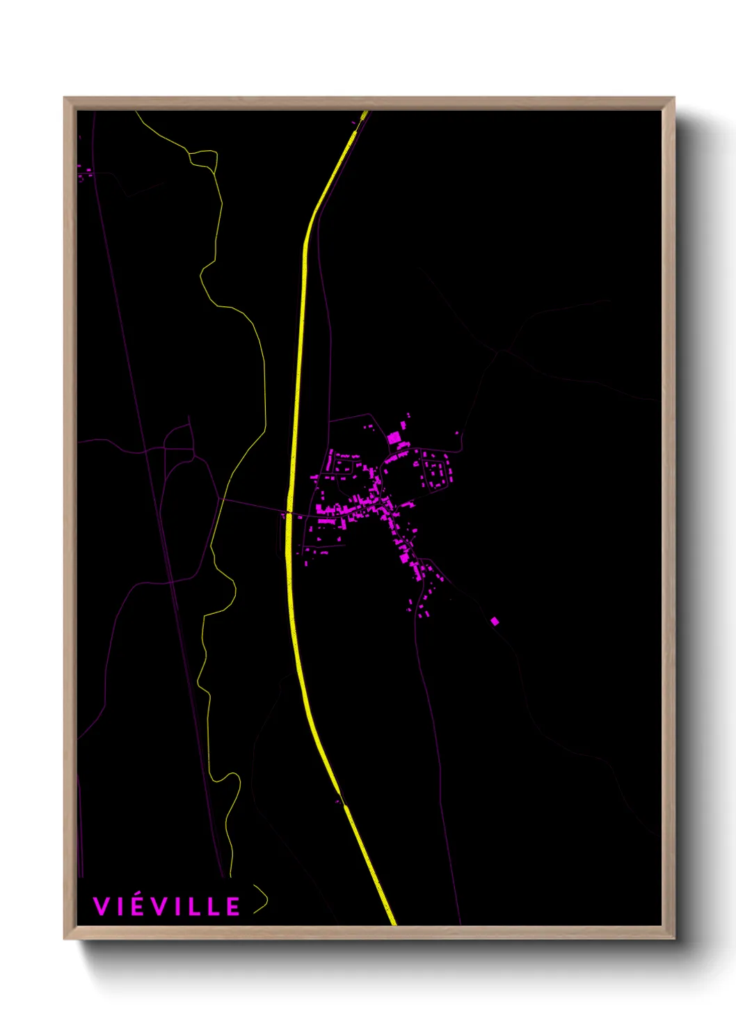 Une affiche de carte sur Viéville